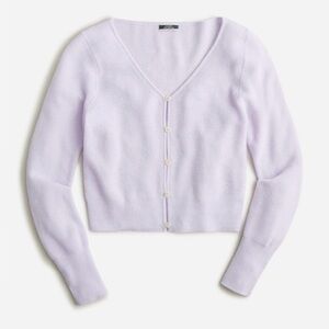 J-Crew Featherweight cashmere cropped cardigan sweater Small